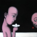 贺祖斌 He Zubin, Food 食物,80 x 80 cm,2010,Oil on  canvas